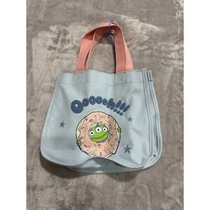 Miniso Disney Pixar Toy Story Alien Canvas Small Tote Lunch Bag Light Blue